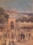 Eugene Delahogue Place du marche a Tanger (mk32) China oil painting reproduction